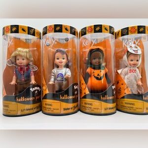 NIB/NRFP Complete set/lot of Halloween Party dolls: Kelly, Tommy, Kayla, Deidre